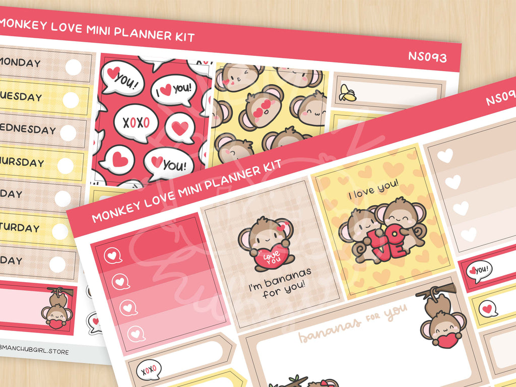 Monkey Love mini planner kit (set of 2) – Hubman and Chubgirl